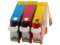 3 Ampertec Tinten ersetzt Canon CLI-521 C M Y 3-farbig