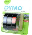 Dymo Junior/Omega Plastik-Pr&auml;geband S0847750, 9mm x 3m schwarz/blau/rot, 3er Pack