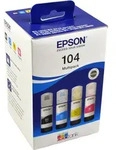 4 Epson Nachf&uuml;lltinten C13T00P640 104 Multipack KCMY
