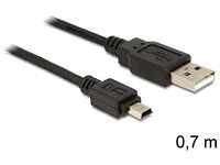 Delock USB 2.0 Kabel, USB-Stecker (Typ A) auf mini-USB-Stecker (Typ B) 70 cm