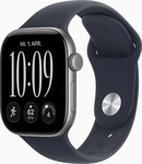 Apple MJE74ZR/A, Apple Watch Series 12 42mm Grau (Dunkelblaues Gummi Armband S/M)