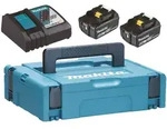 Makita LXT-Akku-Set: 2x BL1860B + DC18RC im MakPac (198116-4)