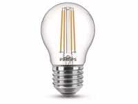 Philips LED classic Lampe, 40W, E27, Tropfen, Warmweiß, klar, 2700 K, 470lm, 2er Set
