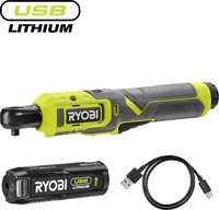RYOBI 5133006255, RYOBI 4 V USB Akku-Ratschenschrauber 1/4 Vierkantaufnahme,...