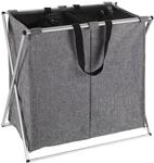 WENKO W&auml;schesammler Duo, W&auml;schekorb 120 Liter in Grau meliert, 2 x 60 L