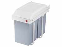 Hailo Multi-Box DUO L 2x14 l | Einbau-Mülltrennsystem für die Küche | Grau-Weiß