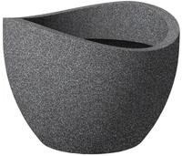 Scheurich Blumentopf Wave Globe f&uuml;r Innen & Aussen, runder K&uuml;bel, Schwarz Granit,