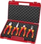 Knipex VDE-Zangen-Set, 4-teilig mit Kombizange, Flachrundzange, Seitenschneider und