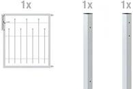 Alberts Einzeltor-Set&nbsp;Madrid, L: 100 x H: 80 cm, feuerverzinkt, Gartentor-Set mit 2