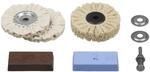 wolfcraft Profi-Polier-Set 6-teilig, inklusive Scheiben, B&uuml;rste, Spanndorn und