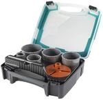 wolfcraft Bohrkroneneinsatz-Set, hartmetallbestreut, &Oslash; 33-83 mm, 7-teilig