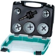 wolfcraft Bi-Metall-Lochs&auml;geneinsatz-Set Sanit&auml;r, &Oslash; 25-83 mm, 6-teilig, f&uuml;r Holz