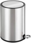 WENKO Kosmetik Treteimer Monza, 3 Liter, Edelstahl, Absenkautomatik, Beutelhalter,