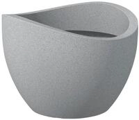 Scheurich Blumentopf Wave Globe f&uuml;r Innen & Aussen, runder K&uuml;bel, Stony Grey, &Oslash; 40