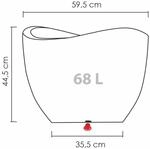 Scheurich Blumentopf Wave Globe f&uuml;r Innen & Aussen, runder K&uuml;bel, Stony Grey, &Oslash; 60