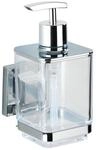 WENKO Vacuum-Loc Seifenspender Quadro Edelstahl, Seifendosierer, Befestigen ohne