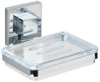WENKO Vacuum-Loc Seifenablage Quadro Edelstahl, Befestigen ohne bohren