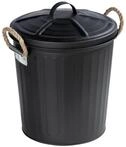 WENKO Kosmetikeimer Gara, 6 Liter, mattiert, Abfalleimer Retro-Design, geflochtene