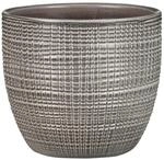 Scheurich Corteza Blumentopf aus Keramik, rund, Pimienta Grau, 25,5 x 22,1 cm