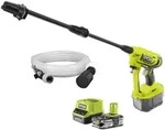 Ryobi Akku Mitteldruckreiniger ONE+ 18 V, 3-in-1-Düse, mit 2,5 Ah Akku und Ryobi Akku Mitteldruckreiniger ONE+ 18 V, 3-in-1-Düse, mit 2,5 Ah Akku und