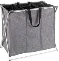 WENKO W&auml;schesammler Trio, W&auml;schekorb, 130 Liter, 3 x 43 L Sortierf&auml;cher,