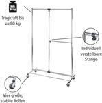 WENKO Kleiderst&auml;nder Profi | belastbar bis 100 kg | Metall mit Rollen | verschiedene