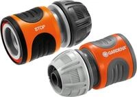 Gardena Schlauch Anschluss-Satz, 13 mm 1|2" oder 15 mm 5|8", mit Wasserstop und