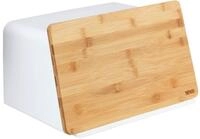 WENKO Brotkasten mit Bambusbrett, Brotbox mit integriertem Bambusschneidebrett als