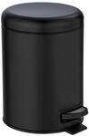 WENKO Kosmetik Treteimer Leman Schwarz 5 Liter,&nbsp;integrierter M&uuml;llbeutelhalter,