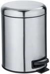 WENKO Kosmetik Treteimer Leman Schwarz 5 Liter,&nbsp;integrierter M&uuml;llbeutelhalter,