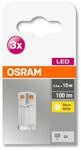 Osram 3er LED Base PIN, 0,9W = 10W, 100 lm, 12V, G4,&nbsp;Warmwei&szlig; (2700 K),