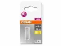 Osram 3er LED Base PIN, 1,8W = 20W, 200 lm, 12V, G4, Warmweiß (2700 K),