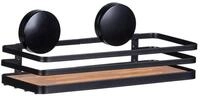 WENKO Static-Loc&reg; Wandablage Alba, Badezimmerablage schwarz mattierter Stahl