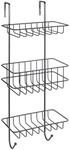 WENKO Duschregal Revigo mit 3 Ablagen und 2 Haken, Badezimmer Regal, lackierter