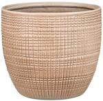 Scheurich Corteza Blumentopf aus Keramik, rund, Canela Beige, 15,6 x 14 cm