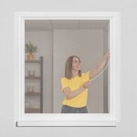 Schellenberg EASY Click Insektenschutz-Fenster, 130x150cm, Pollenvlies, Einklicken, 