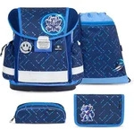 Belmil Classy Schulranzen Set 4-teilig mit Brustgurt - Navy Blue Tech Koffer24