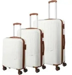 Travelite BALI Kofferset mit 4 Rollen Gr. L/M/S - Weiss/Cognac Koffer24