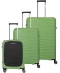 Travelite MOOBY Kofferset mit 4 Rollen Gr. L/M/S mit Vortasche - Gr&uuml;n Koffer24