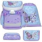 Belmil Belmil Mini-Fit ergonomisches Schulranzen-Set 4-teilig "Purple Blue Butterfly"