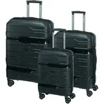 Check.IN 3-tlg. Kofferset MEMPHIS mit 4 Rollen - schwarz Koffer24