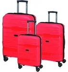 Check.IN 3-tlg. Kofferset MEMPHIS mit 4 Rollen - rot Koffer24