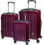 Check.IN 3-tlg. Kofferset LONDON 2.0 mit 4 Rollen - carbon rot Koffer24
