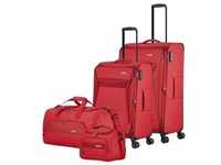 Travelite CHIOS Kofferset mit 4 Rollen Gr. L/M (inkl. Reisetasche + Beautycase) - Rot