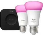 Philips Hue White & Color Starterset E27 1.100 lm Doppelpack + Bridge Pro