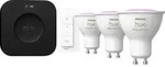 Philips Hue White & Color Starterset GU10 3er-Pack + Bridge Pro + Dimmer