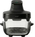Seeger SGR1050BK Glas-Hei&szlig;luftfritteuse Schwarz