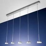 Fabas Luce 5er-LED-Pendelleuchte DUNK Aluminium geb&uuml;rstet 3239-48-212 8019282067207