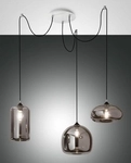 Fabas Luce 3er-Pendelleuchte FIONA grau 3496-47-126 8019282111078
