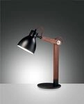 Fabas Luce Tischleuchte SVEVA schwarz/walnuss 3644-30-101 8019282519058